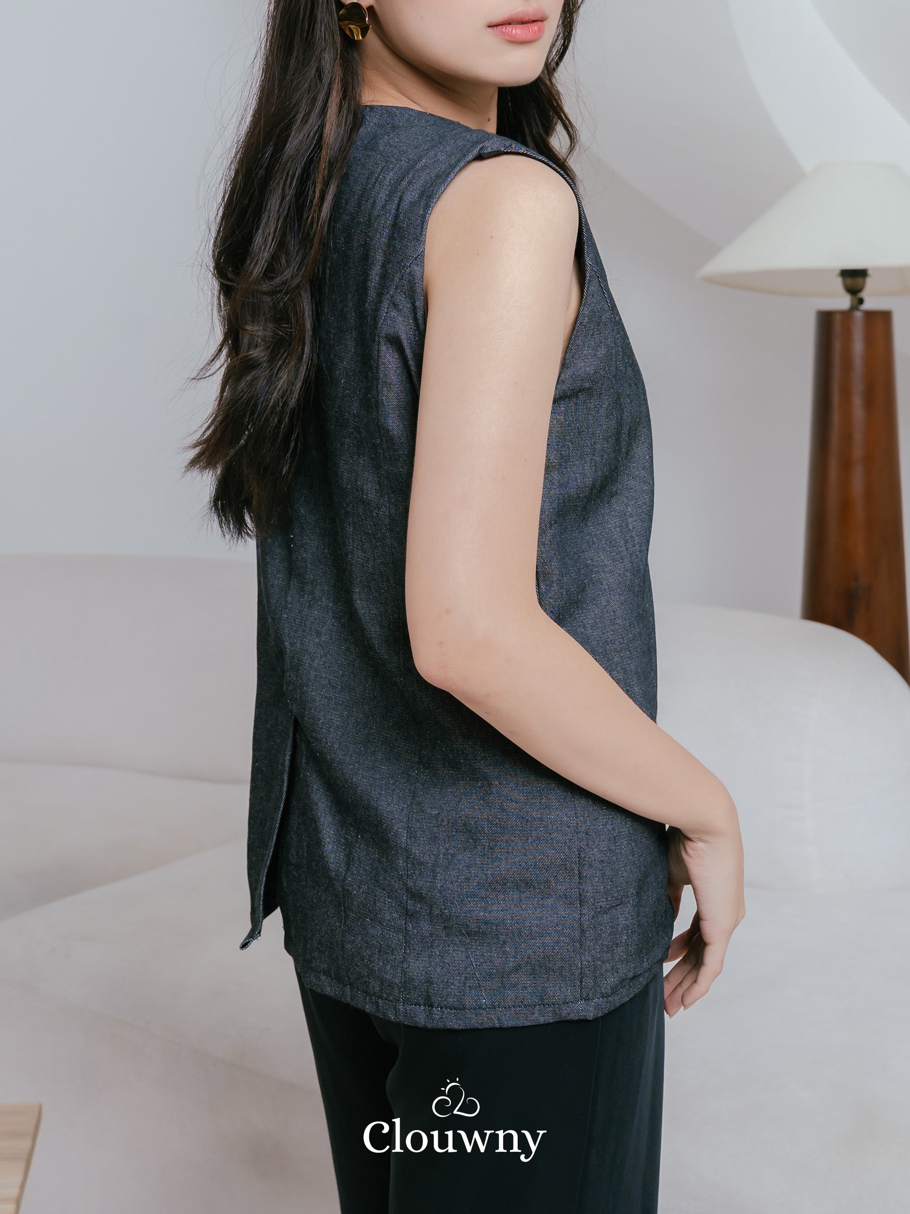 Yuta Button Vest - Grey